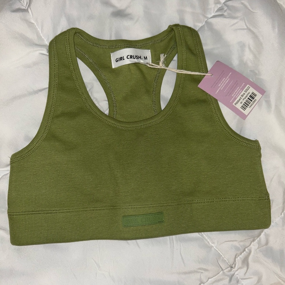 Olive Green Sports Bra